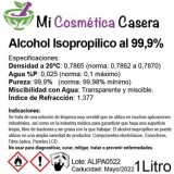 Alcohol Isopropílico 99,9% - 1 Litro