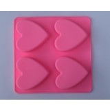 Molde silicona 4 corazones
