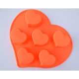 Molde silicona 6 corazones