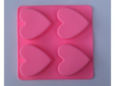 Molde silicona 4 corazones