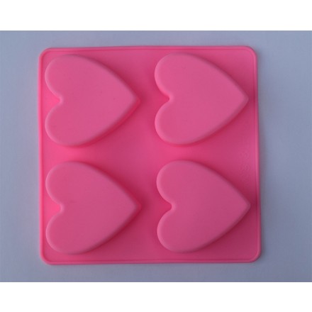 Molde silicona 4 corazones