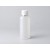 Botella blanca translúcida con tapón ribete plata 100ml