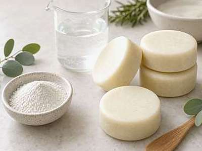Champú sólido suave con SCI granulado