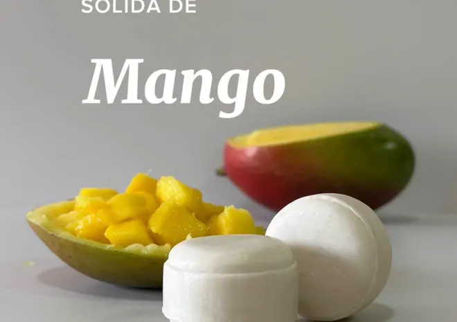 Leche limpiadora sólida de mango, colaboración de Mi Cosmética Casera